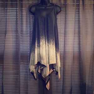 Ombré/Splattered Gray to Sandy Colored Dress